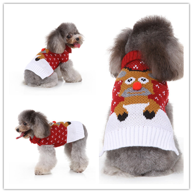 Pet Dog Sweater - Red white reindeer (9style) Festive Paws