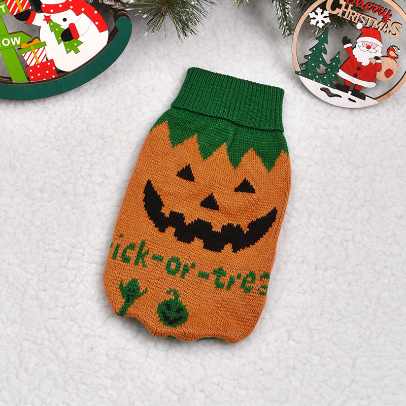 Thickened Puppy Knit Sweater - Red Background Panda Festive Paws