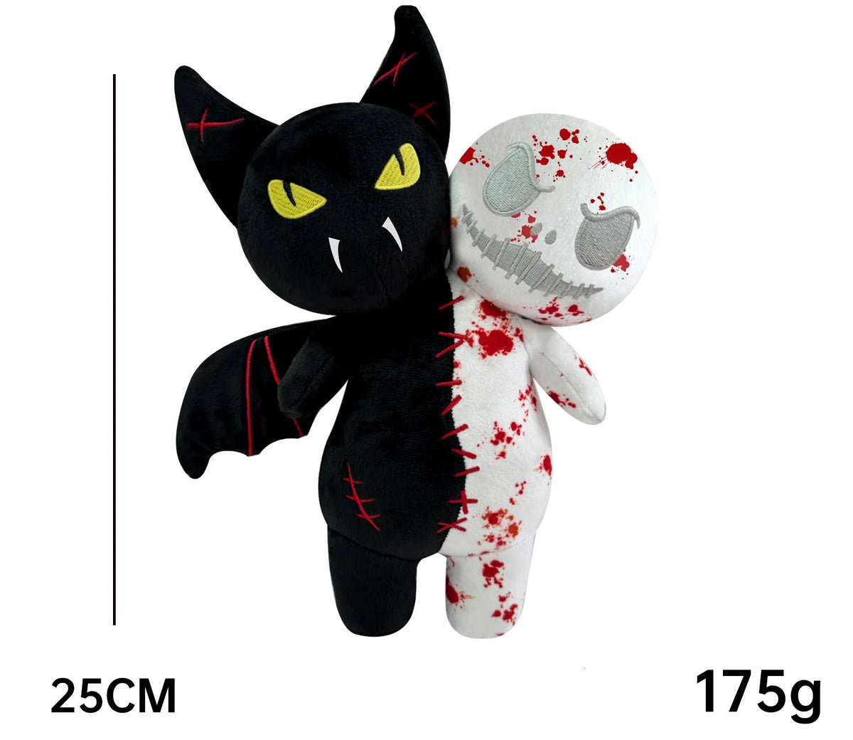 Original Design Luminous Halloween Plush Toy Double Head Pumpkin Skull Head Doll Gift for Children Festive Paws