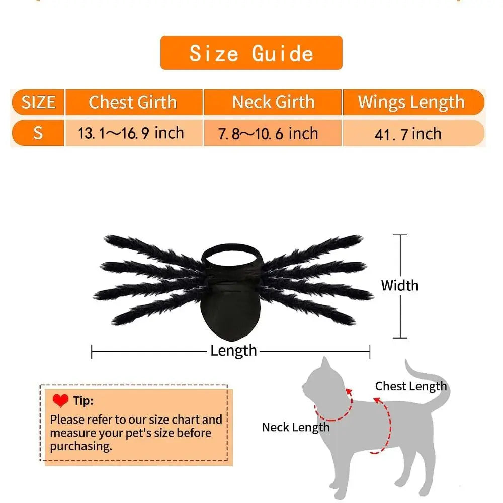 Furry Pet Spider Costume Small Medium Size Costume Cat Dog Cosplay Costume Cloth Spider Design Halloween Party Dress Up Festive Paws