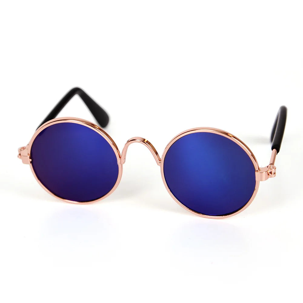 Vintage Round Cat Sunglasses Reflection Eyewear Glasses Pet Products for Dog Kitten Dog Cat Accessories for Small Dogs Festive Paws