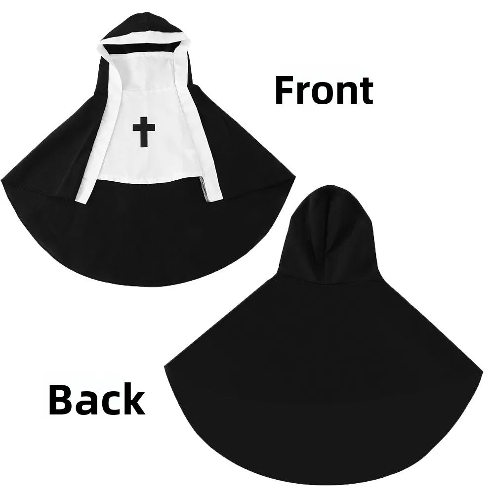 Pet Nun Costume with Cross Halloween