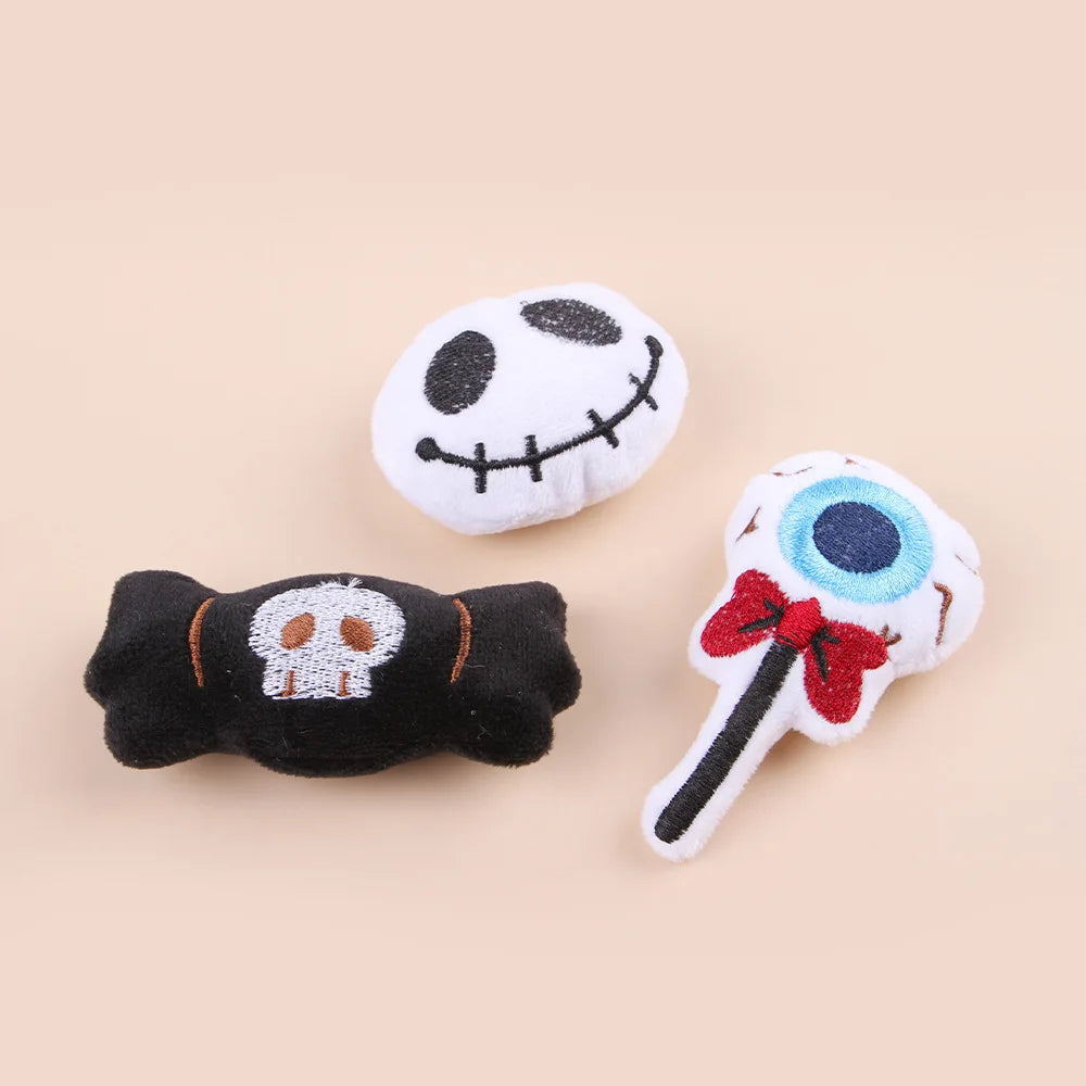 20 Styles Assorted Halloween Cat Toy Accessories Set Multiple Plush Interactive Cat Wand Spider Feather Pet Toys Festive Paws