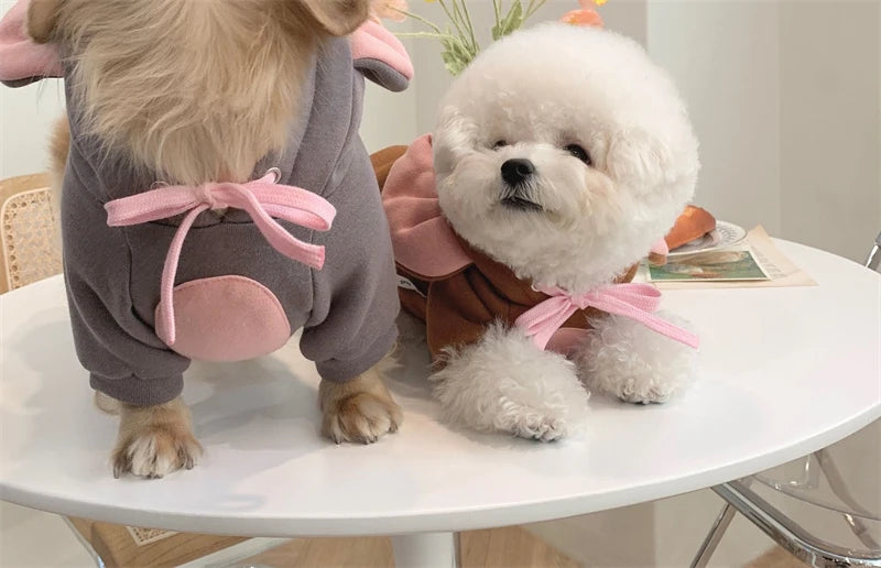Autumn Winter Pet Cat Sweatshirt Warm Fleece Cosplay Animal Hoodies Overalls for Small Dogs Funny York Halloween Kitten Clothing Festive Paws