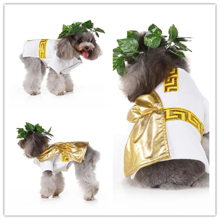 Halloween Christmas Outfits for Small Medium Dogs Cosplay Prince Fancy Yorkshire Cat Clothing Witch Cloak Butterfly Puppy Dress Festive Paws
