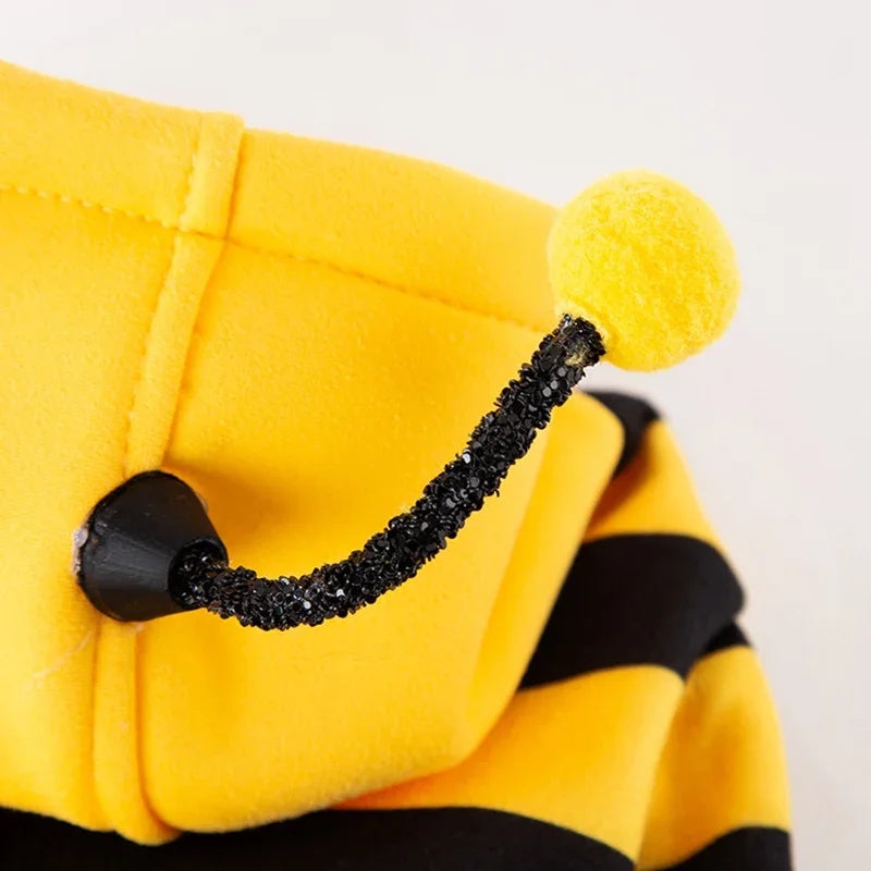 Bee Designer Dog Cat Cosplay Costume Funny Outfit Pet Hoodies Christmas Sweater Warm Coat for Small Dogs Cute Puppy Clothes Festive Paws