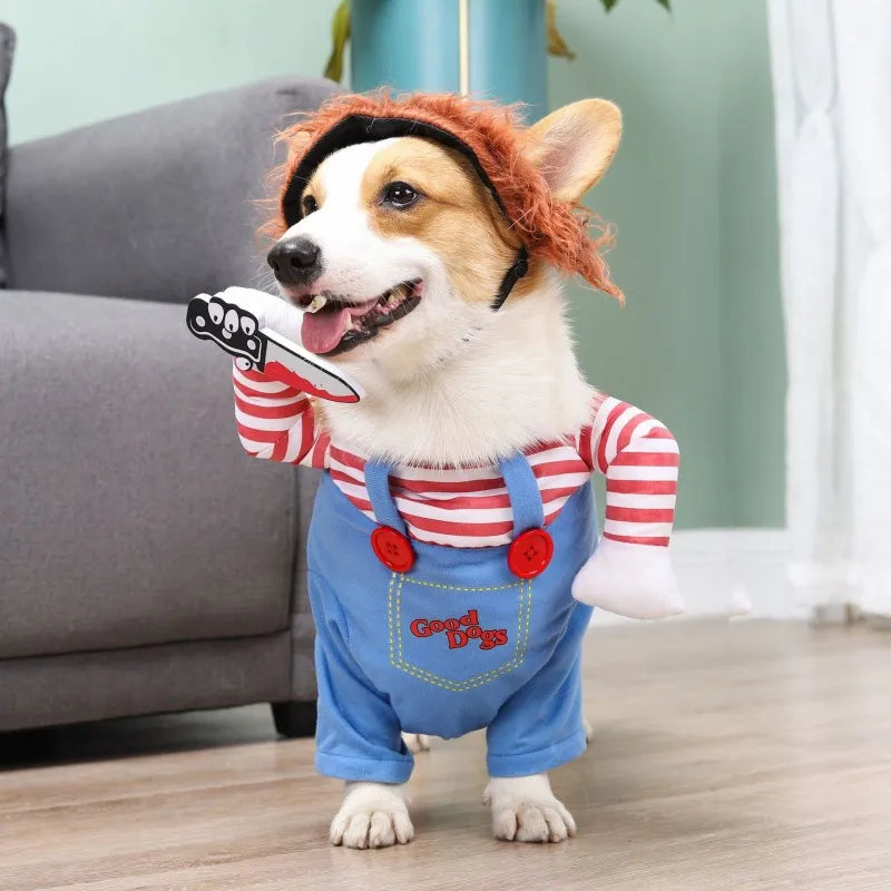 Funny Pet Dog Cosplay Clothes Novelty Puppy Halloween Costumes Sweatshirt Christmas Festival Party Outfit Pet Dress Dog Coat Festive Paws
