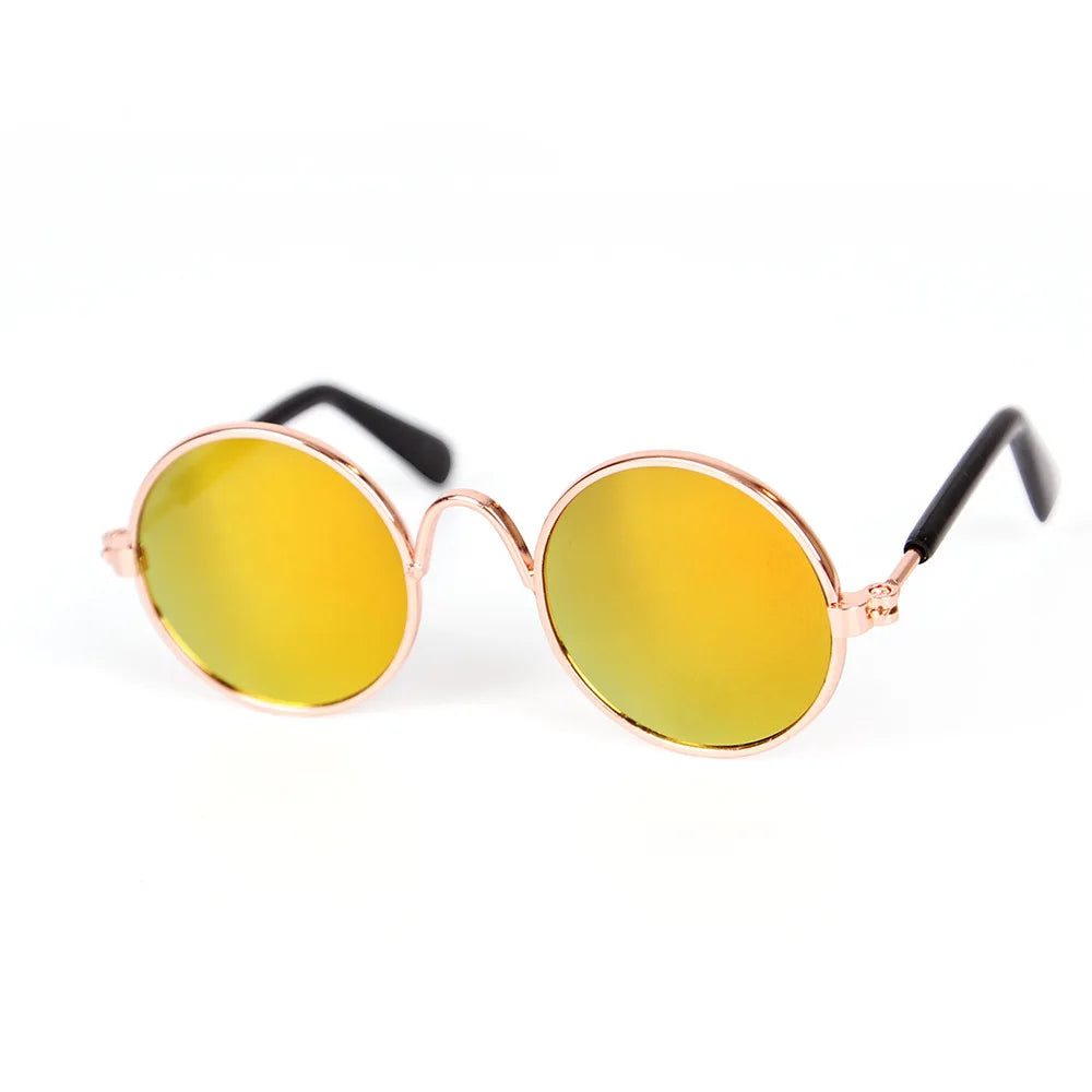 Vintage Round Cat Sunglasses Reflection Eyewear Glasses Pet Products for Dog Kitten Dog Cat Accessories for Small Dogs Festive Paws