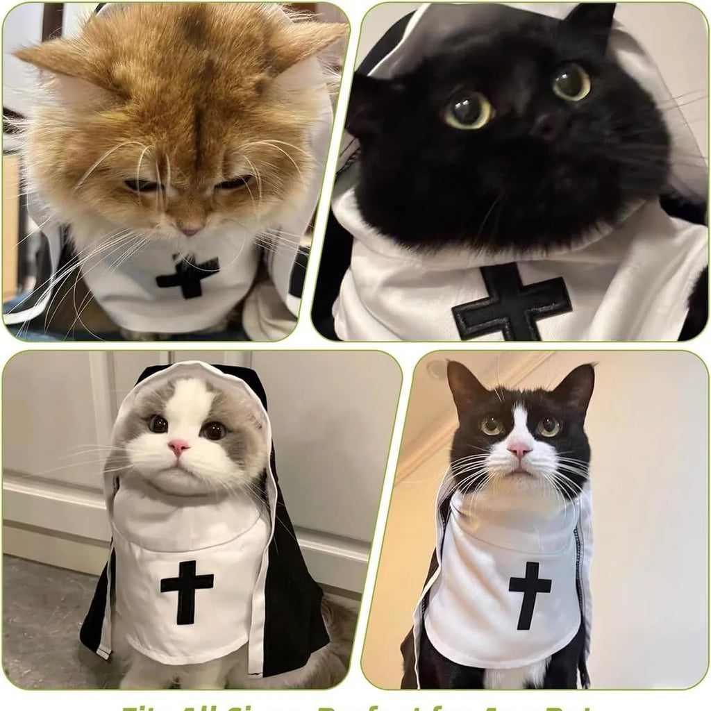 Pet Nun Costume with Cross Halloween