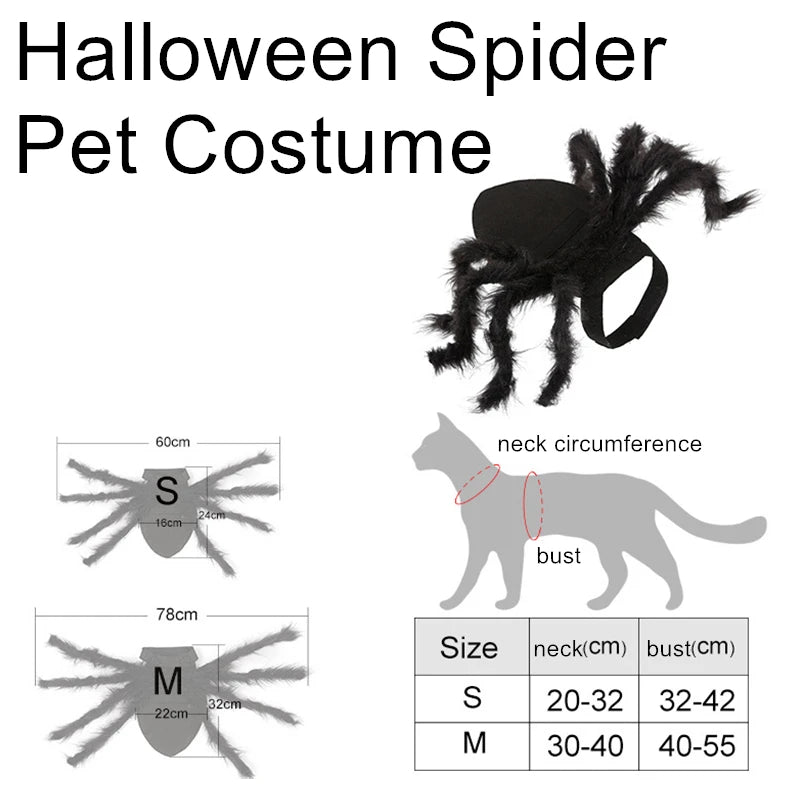 NONOR Halloween Dog Cat Clothes Pet Cosplay Funny Spider Costume Halloween Party Costumes for Small Medium Dog Cat Costumes Festive Paws