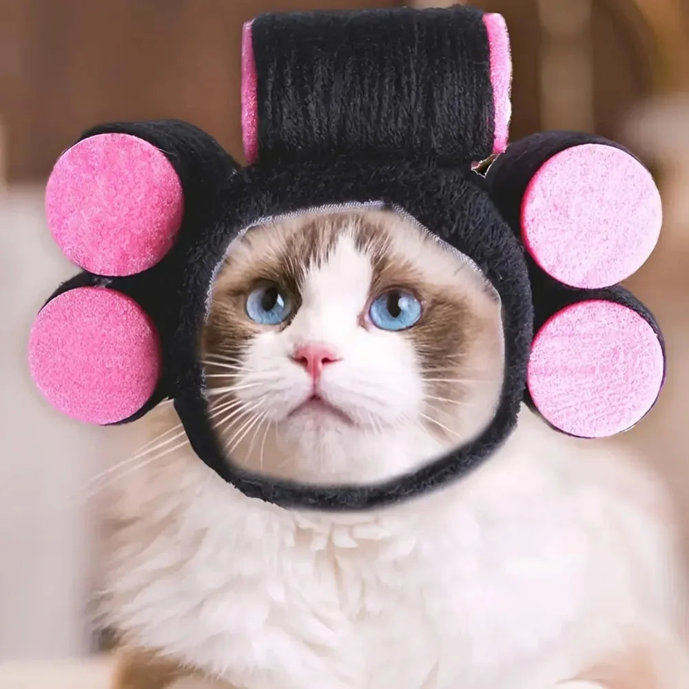 Roller Curls Hat for Pets Festive Paws