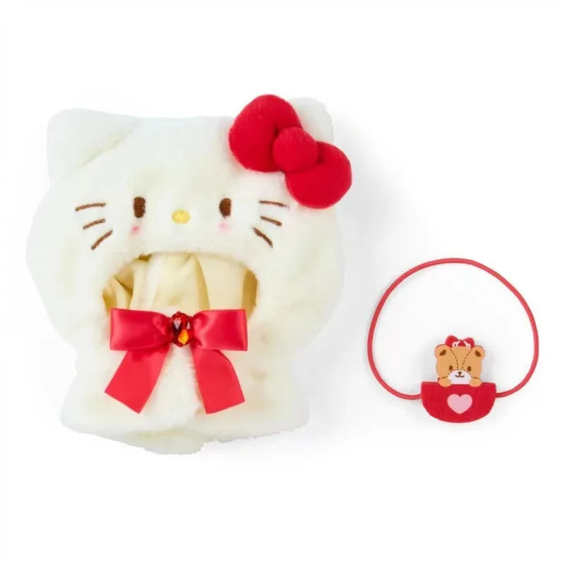 Sanrio kawaii Doll Clothes Kuromi Melody Cinnamoroll For 15cm cotton Doll Clothing Kokomimi Kitty Cloak Skirt for Labubu Outfit Festive Paws