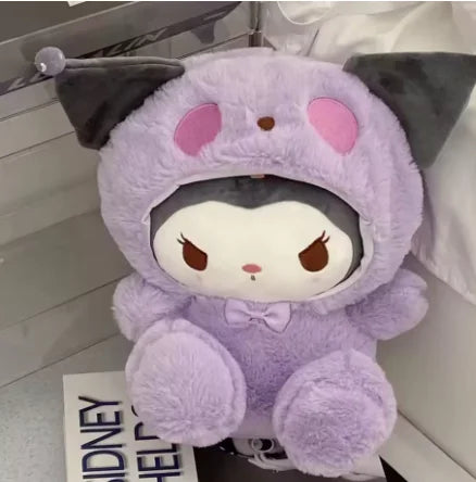 -2026 New Kawaii 25cm Sanrio Plush Toy Jade Dog Kuromi Dressing Doll Doll Plush Toy Stuffed Animal Patung Dolls Birthday Gift Festive Paws
