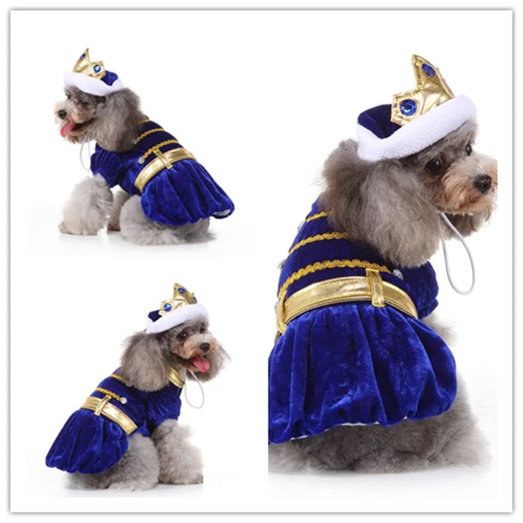 Halloween Christmas Outfits for Small Medium Dogs Cosplay Prince Fancy Yorkshire Cat Clothing Witch Cloak Butterfly Puppy Dress Festive Paws