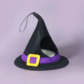 Small Animal Halloween House Hideout & Costume Set- Hamster Cave House Bed Nest Hideout Witch Hat Design Hamster Witch Hat  for Festive Paws