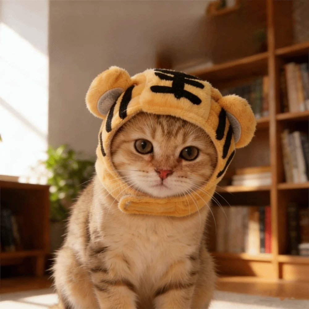 Tiger Theme Hat for Cat