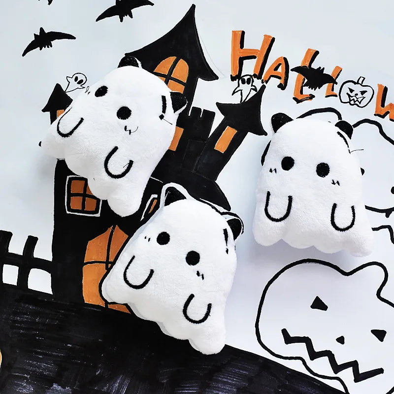 Halloween Dog Plush Squeaky Toy - Ghost Pumpkin Bat Stuffed Toys for Small Dogs Puppies, Festive Pet Chew Toy to Festive Paws