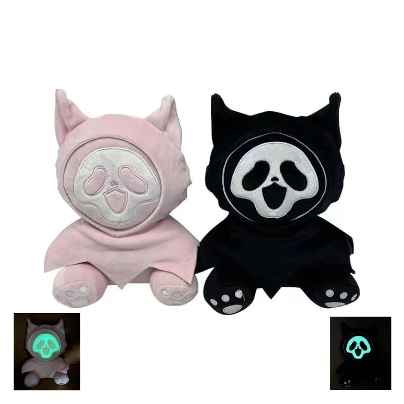 20-23cm funny face plush toy cute soft filling animation night glow ghost room decoration doll children's birthday Halloween gif Festive Paws