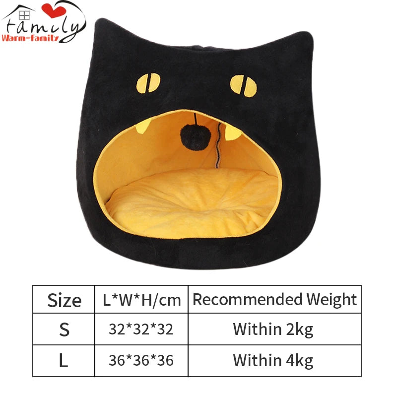 Deep Sleep Cat Bed Warm Pet House Cozy Cave Cushion Gatos Productos Para Mascotas Sleeping Dog Basket Tent Mat Pet Bed Supplies Festive Paws