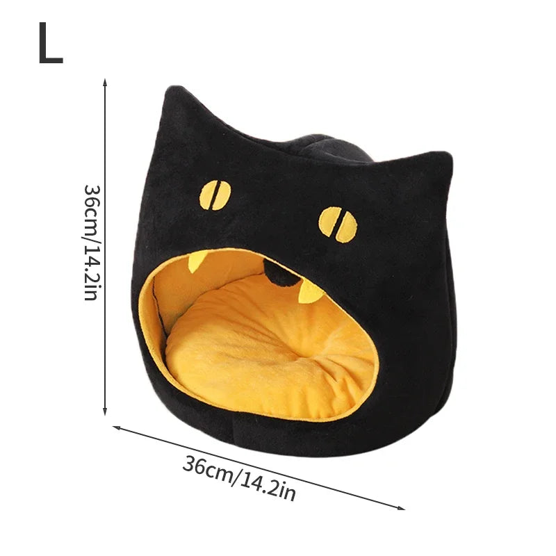 Deep Sleep Cat Bed Warm Pet House Cozy Cave Cushion Gatos Productos Para Mascotas Sleeping Dog Basket Tent Mat Pet Bed Supplies Festive Paws