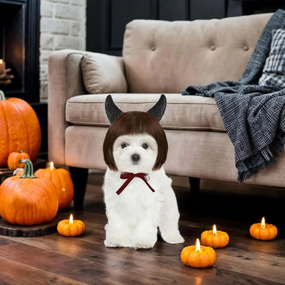 Pet Costume Devil Horn Headband Accessory Animal Headpiece Cosplay Halloween Party Props Funny Demon Cosplay for Dogs Cats Gifts Festive Paws