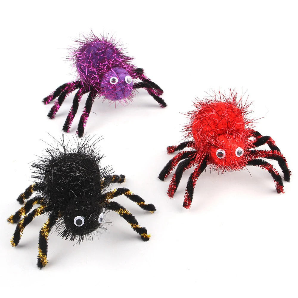 20 Styles Assorted Halloween Cat Toy Accessories Set Multiple Plush Interactive Cat Wand Spider Feather Pet Toys Festive Paws