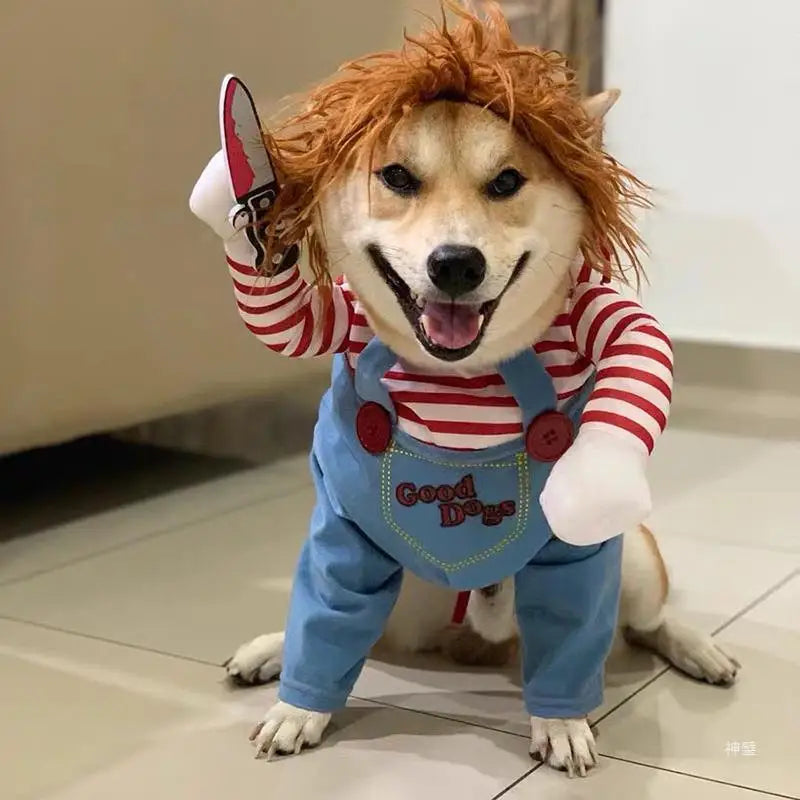 Funny Pet Dog Cosplay Clothes Novelty Puppy Halloween Costumes Sweatshirt Christmas Festival Party Outfit Pet Dress Dog Coat Festive Paws