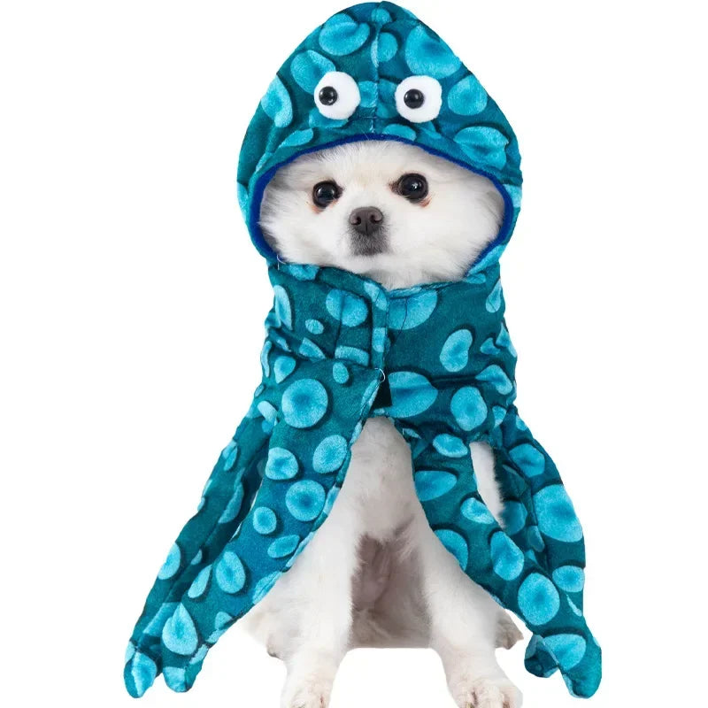 Halloween Pet Dog Clothes Transformed Pet Apparel and Wig for Holiday Party Pet Supplies Funny Bloody Doll With Knife Dog Costum Festive Paws