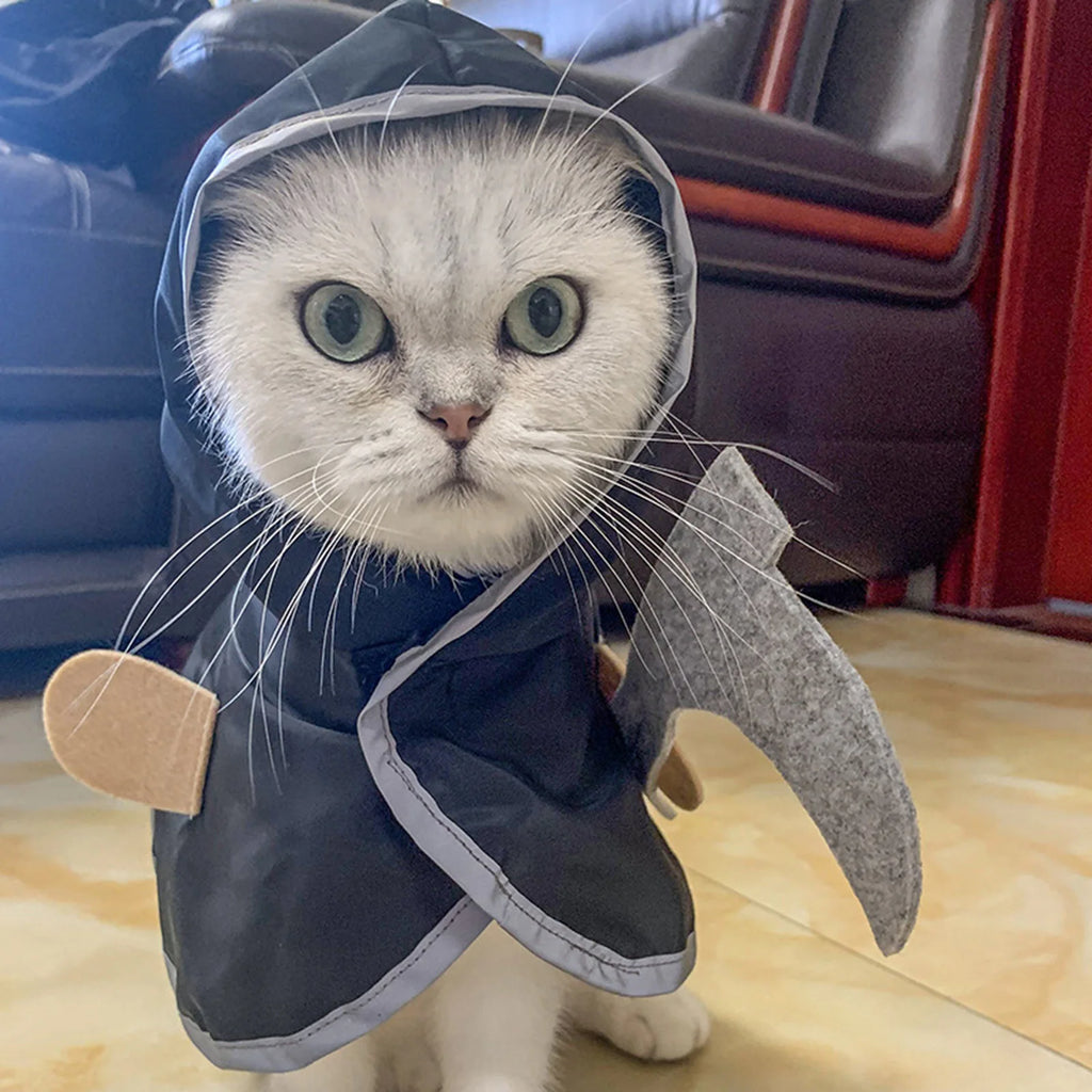 Cat Grim Reaper Cloak Halloween Costume Small Dogs Cat Costumes Cape Puppy Festival Cute Costume Outfits Halloween Poncho Festive Paws