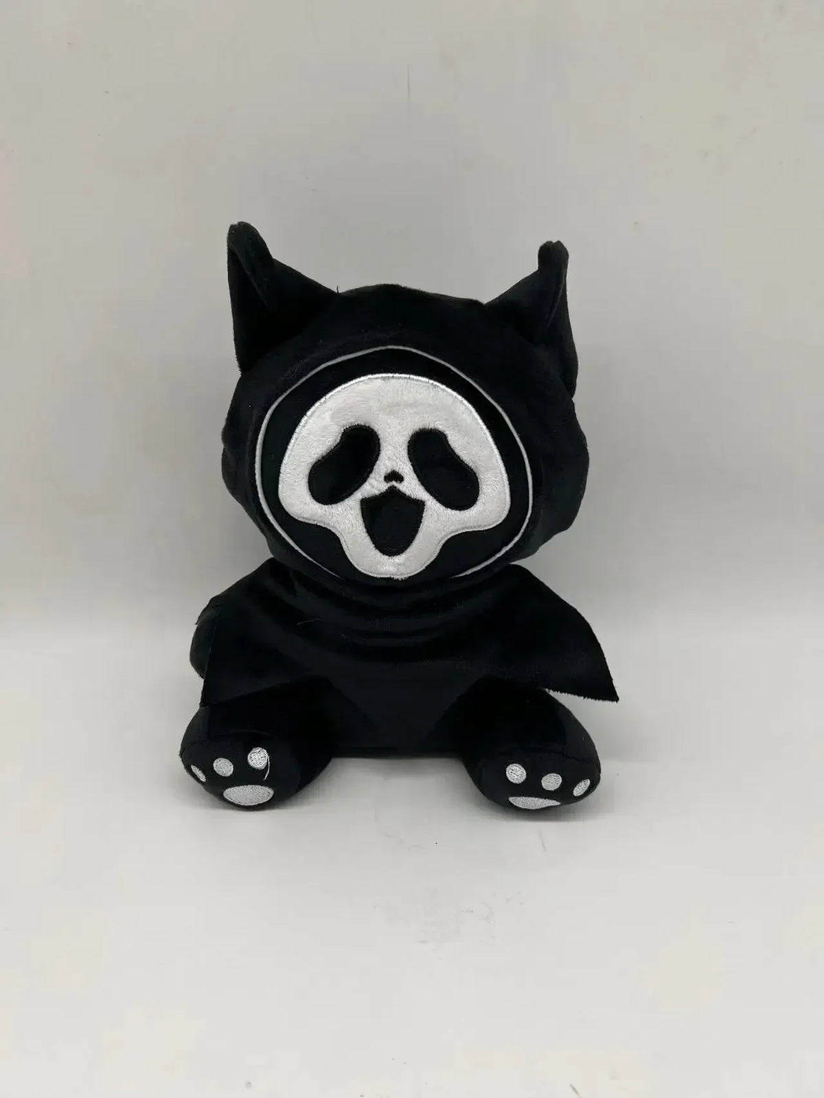 2PCS 23cm Ghost Face Plush Toys Cute Soft Stuffed Animation Luminous Ghost Home Room Decor Dolls For Kid Birthday Halloween Gift Festive Paws