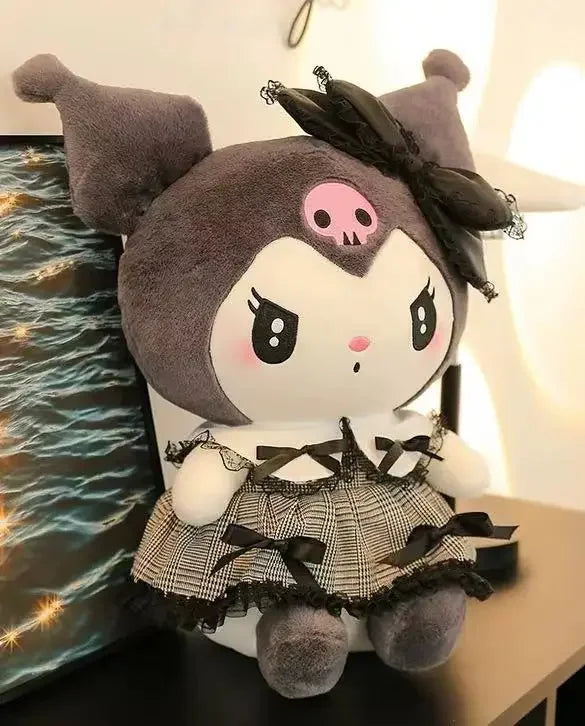 -2026 New Kawaii 25cm Sanrio Plush Toy Jade Dog Kuromi Dressing Doll Doll Plush Toy Stuffed Animal Patung Dolls Birthday Gift Festive Paws