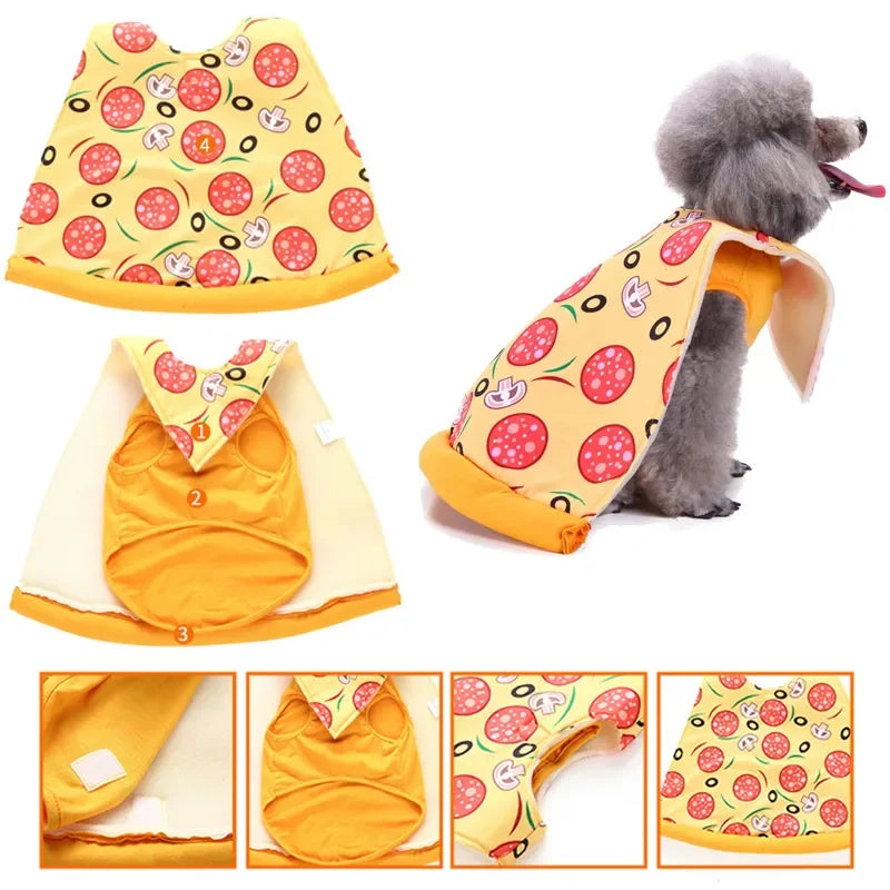 Pet Halloween Costume Christmas Dog Fancy Dress Apparel Funny Cosplay Hot Dog Burgers Pizza Sushi Clothes for Puppies and Kitten Festive Paws