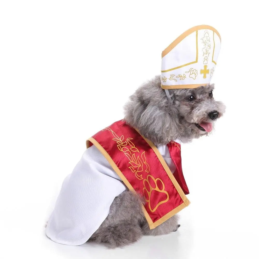 Dog Cosplay Godfather Suit Polyester Dog Halloween Dress Soft Breathable Pet Cosplay Clothes Colorful Christmas Party Festive Paws