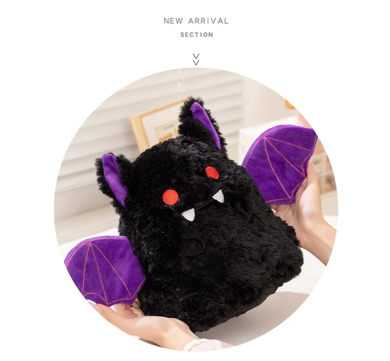 Fun Cute Halloween Orange Pumpkin Plush Toy Pillow Bat Ghost House Vampire Plush Toy Home Decoration Gift For Children Festive Paws