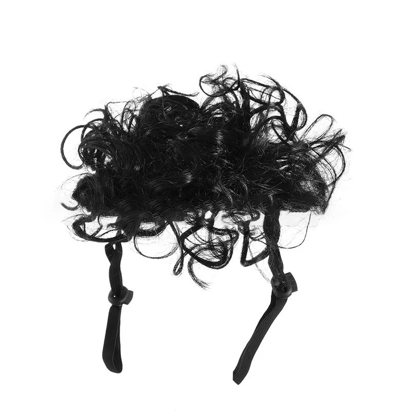 Dogs Cats Headdress Funny Pet Wigs Bangs Exploding Head Braids Straight Hair Nylon Fibre Material Halloween Pet Accessories Festive Paws