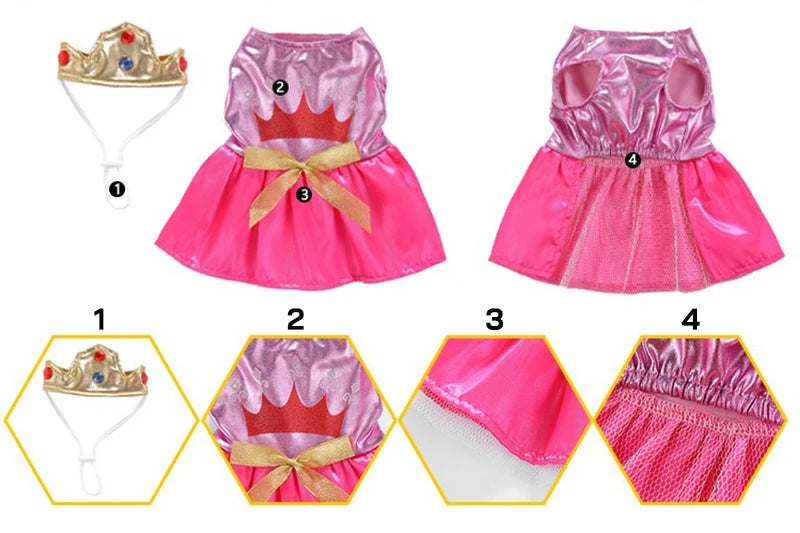 Halloween Christmas Outfits for Small Medium Dogs Cosplay Prince Fancy Yorkshire Cat Clothing Witch Cloak Butterfly Puppy Dress Festive Paws