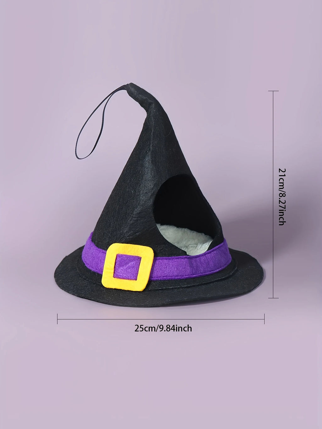 Small Animal Halloween House Hideout & Costume Set- Hamster Cave House Bed Nest Hideout Witch Hat Design Hamster Witch Hat  for Festive Paws