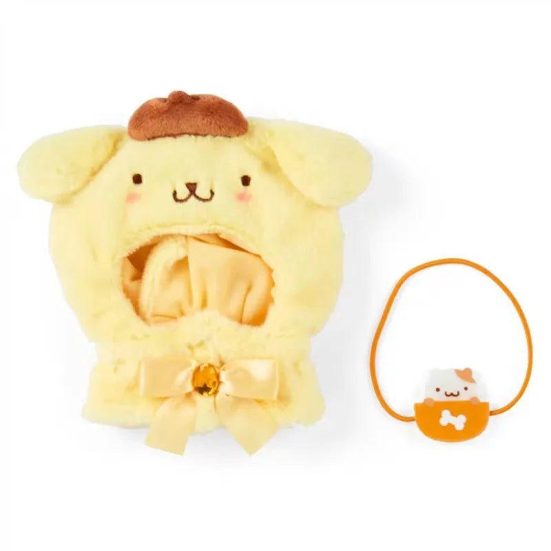 Sanrio kawaii Doll Clothes Kuromi Melody Cinnamoroll For 15cm cotton Doll Clothing Kokomimi Kitty Cloak Skirt for Labubu Outfit Festive Paws