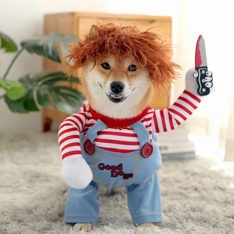 Funny Pet Dog Cosplay Clothes Novelty Puppy Halloween Costumes Sweatshirt Christmas Festival Party Outfit Pet Dress Dog Coat Festive Paws
