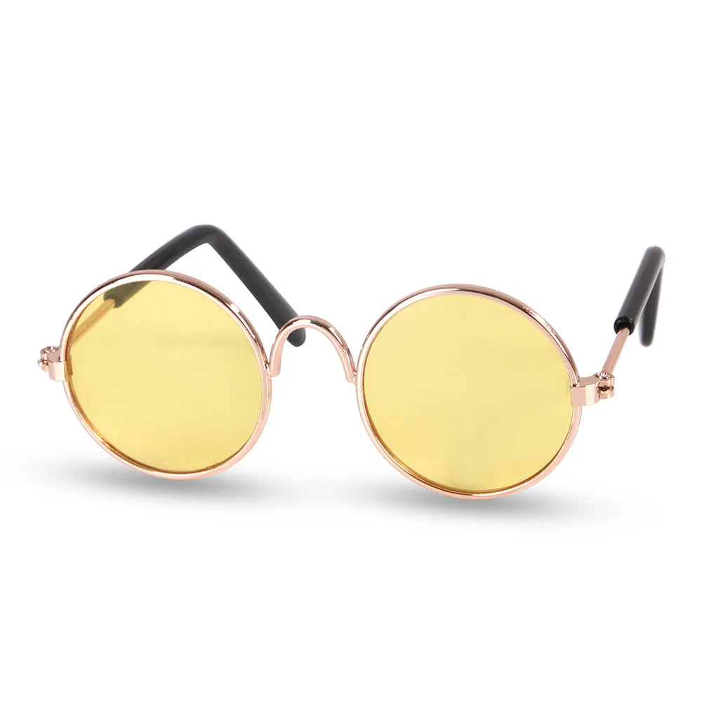 Vintage Round Cat Sunglasses Reflection Eyewear Glasses Pet Products for Dog Kitten Dog Cat Accessories for Small Dogs Festive Paws