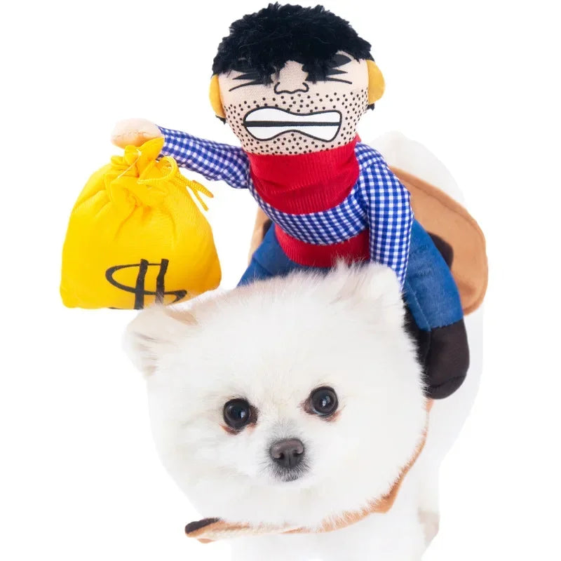 Halloween Pet Dog Clothes Transformed Pet Apparel and Wig for Holiday Party Pet Supplies Funny Bloody Doll With Knife Dog Costum Festive Paws