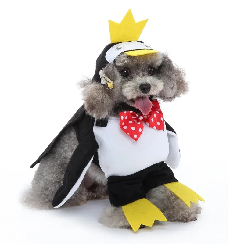 Halloween Pet Dog Cat Costumes Funny Penguin Suit Cosplay Clothes for Small Medium Puppy Fancy Chihuahua French Bulldog Jacket Festive Paws
