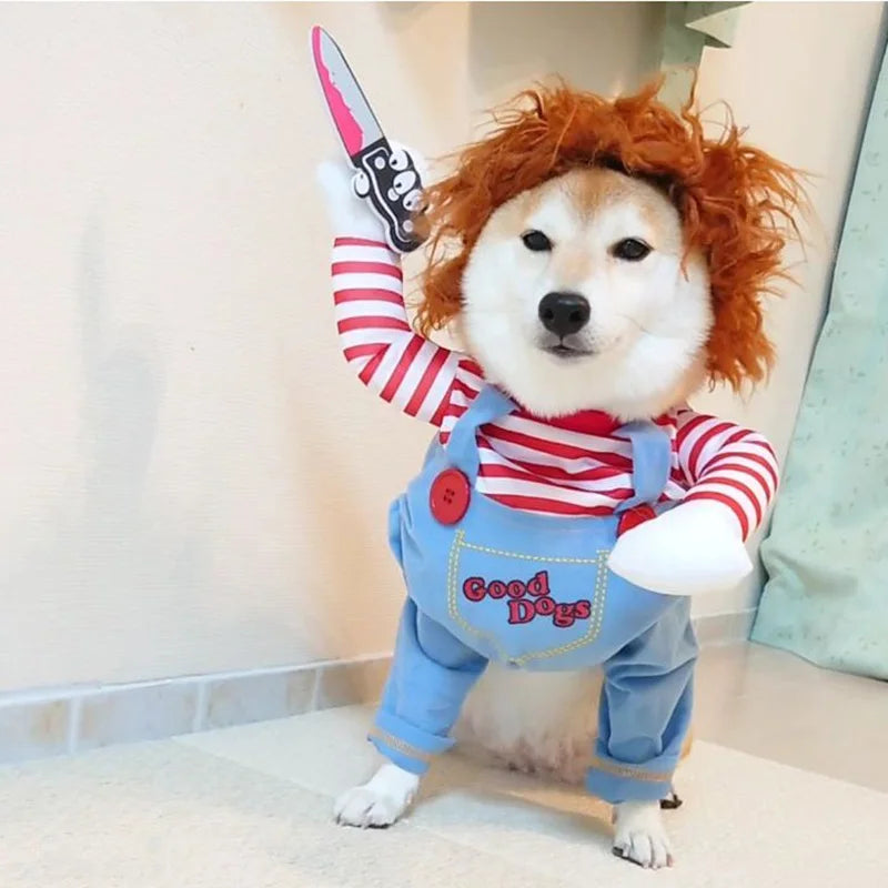 Funny Pet Dog Cosplay Clothes Novelty Puppy Halloween Costumes Sweatshirt Christmas Festival Party Outfit Pet Dress Dog Coat Festive Paws