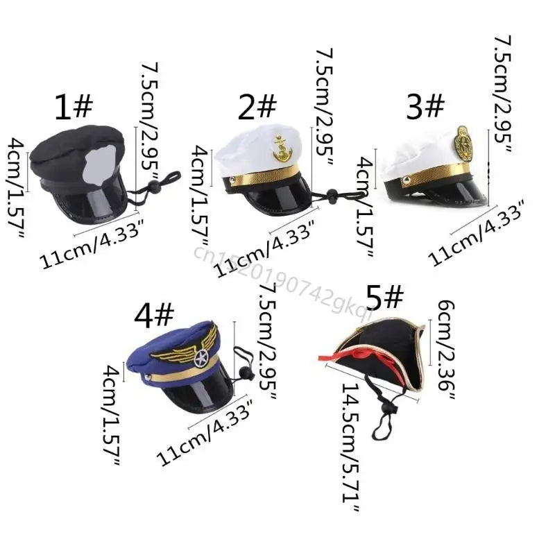Funny Cosplay Hat for Cat Dog Captain Pirate Dress Up Costume Pet Hat T4MC Festive Paws