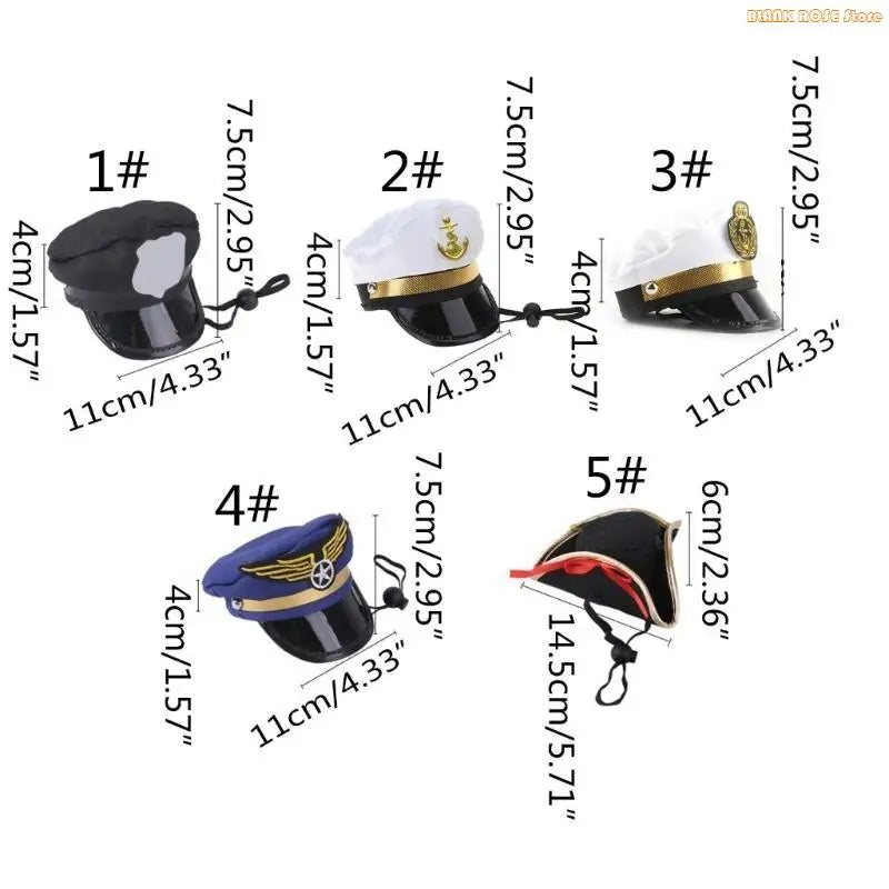 K1AE Christmas Pet Hat Captain Pirate Hat for Dog Dress Up Pet Supplies Festive Paws