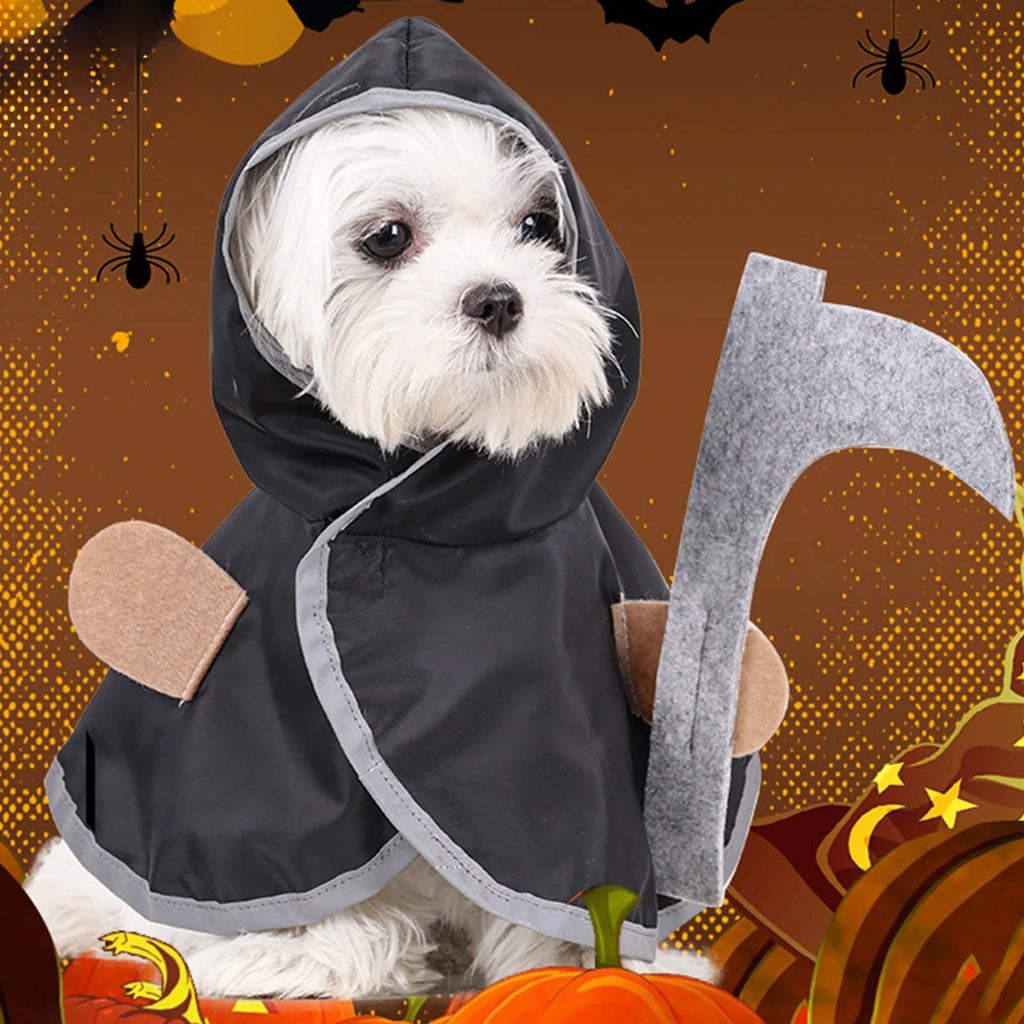 Cat Grim Reaper Cloak Halloween Costume Small Dogs Cat Costumes Cape Puppy Festival Cute Costume Outfits Halloween Poncho Festive Paws