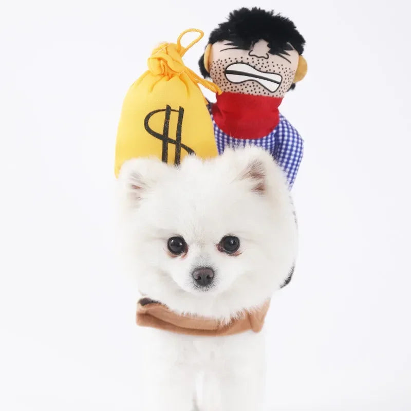 Halloween Pet Dog Clothes Transformed Pet Apparel and Wig for Holiday Party Pet Supplies Funny Bloody Doll With Knife Dog Costum Festive Paws