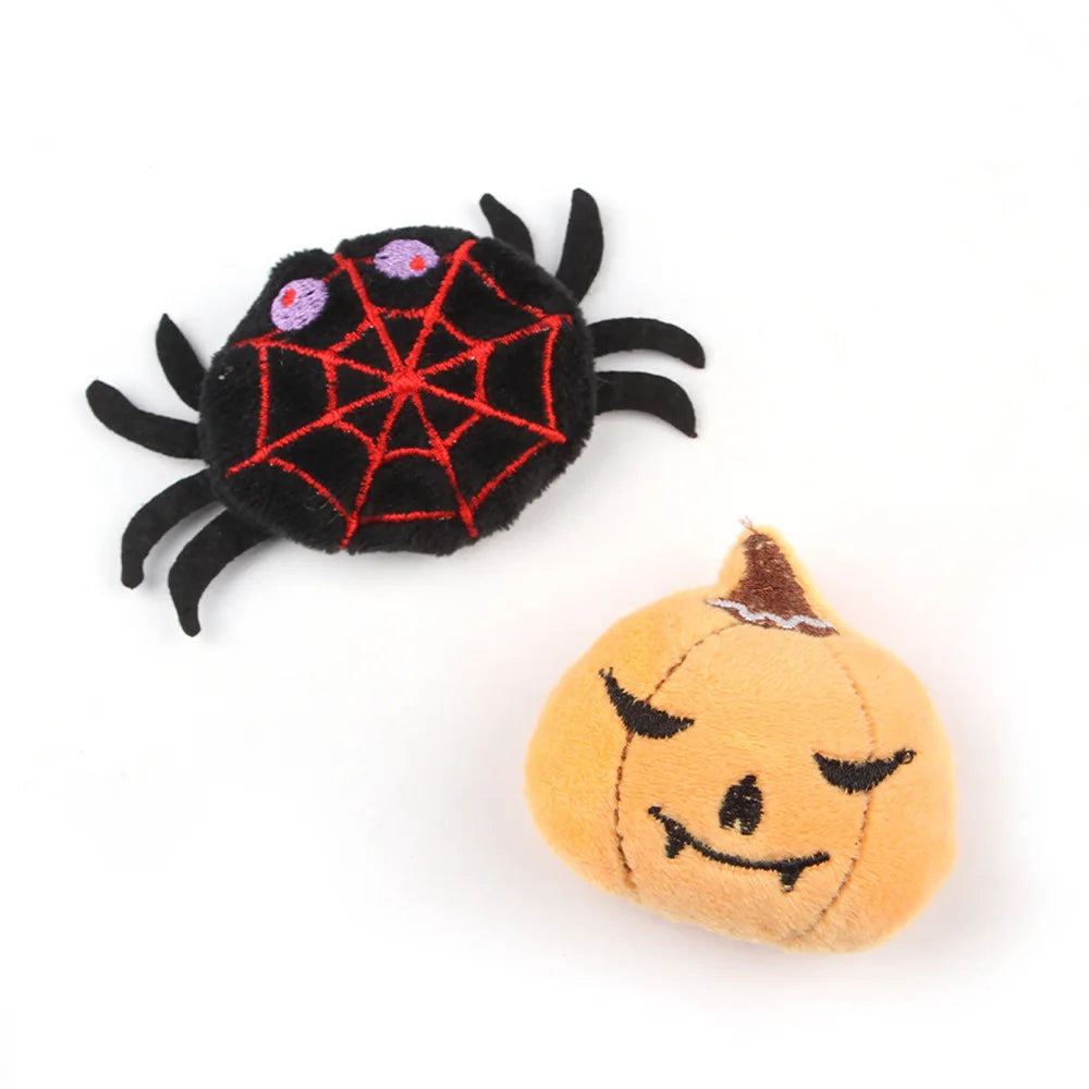 20 Styles Assorted Halloween Cat Toy Accessories Set Multiple Plush Interactive Cat Wand Spider Feather Pet Toys Festive Paws