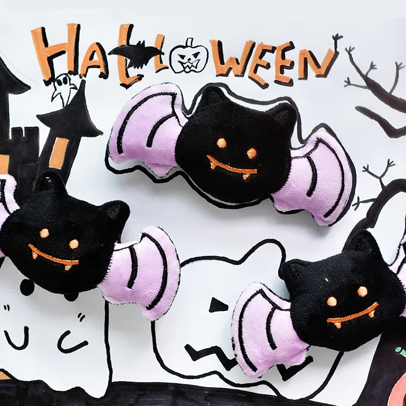 Halloween Dog Plush Squeaky Toy - Ghost Pumpkin Bat Stuffed Toys for Small Dogs Puppies, Festive Pet Chew Toy to Festive Paws