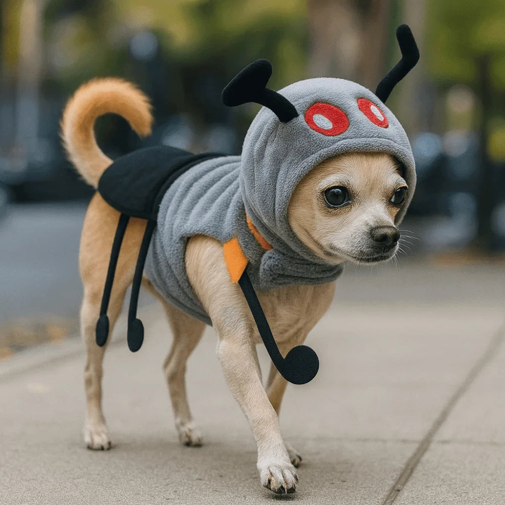 Cute Simulation Ant Costume Ant Shaped Adjustable Pet Ant Headgear Warm with Cap Cat Cosplay Clothes Cosplay Events Festive Paws